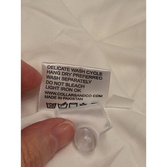 NWOT Collars & Co Men’s XL English Spread Collar Polo Shirt – Solid White - Picture 7 of 8